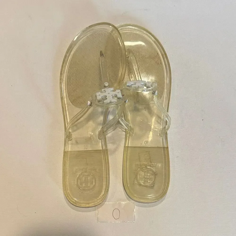 Tory Burch Clear Jelly Logo Thong Sandals